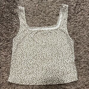 Women's Polka Dot Tank Top - Green and White